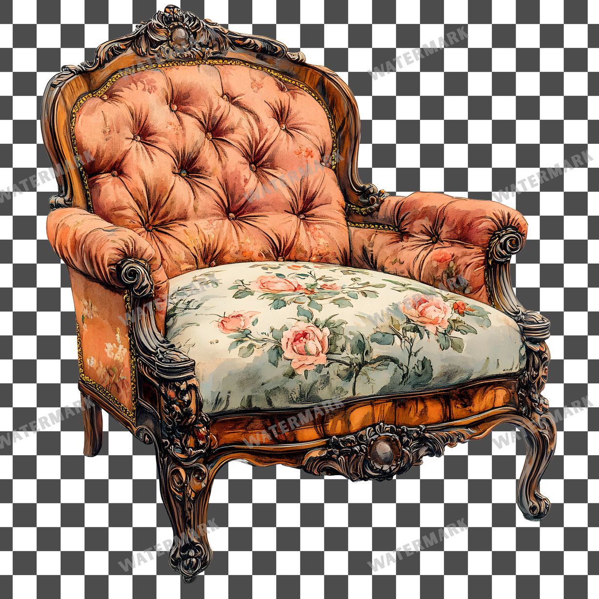 Wooden Rockin Vintage Style Clipart Pngs