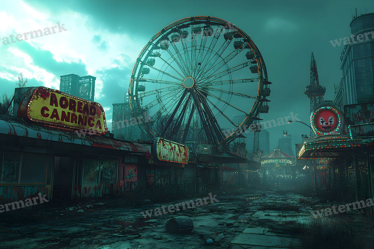 Abandoned Carnival Spooky Backdrop Images