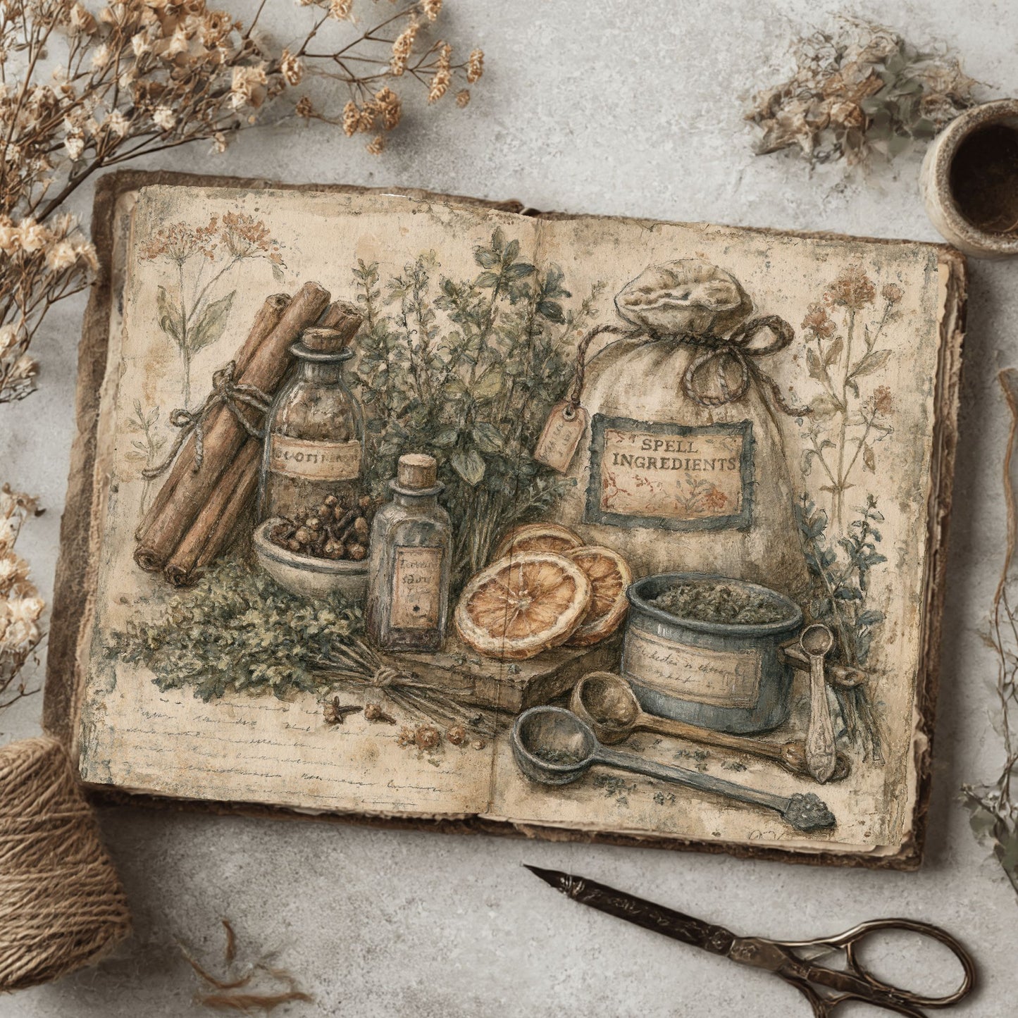 Ancient Spell Ingredients Journal Page