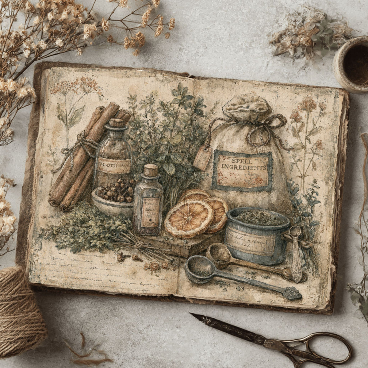 Ancient Spell Ingredients Journal Page