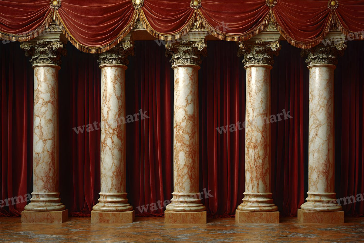 Baroque Marble Columns digital photo backdrop for photo editing, preview 28