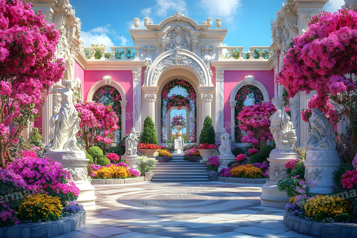 Baroque Marble Garden digital photo backdrop for photo editing, preview 28