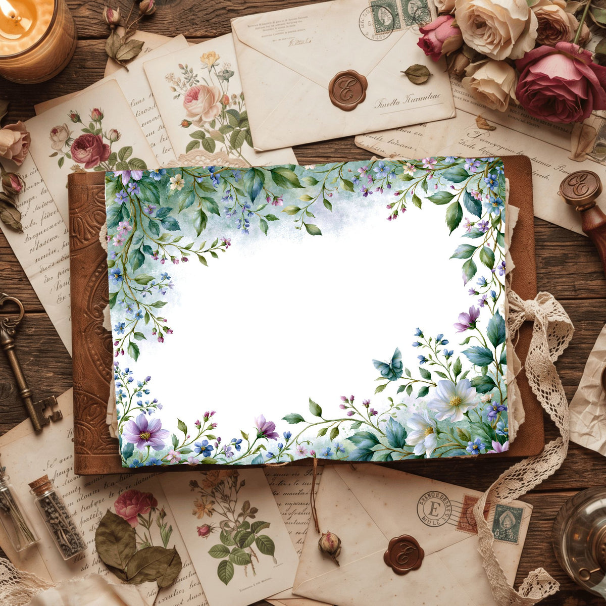 Delicate Botanical Border Frame