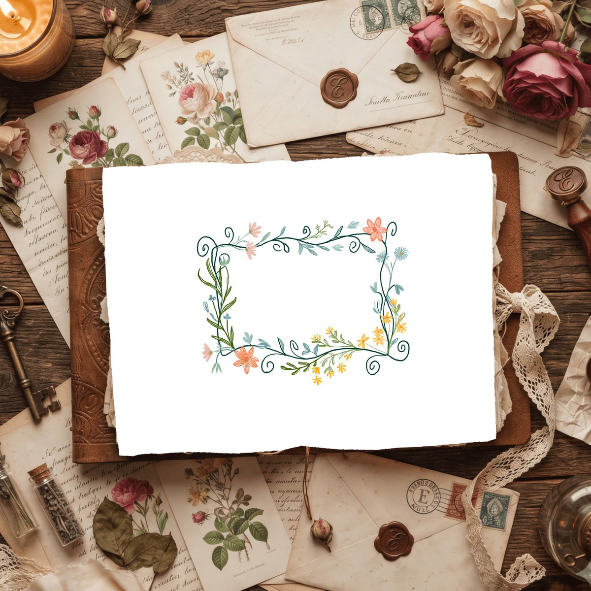 Folk Art Watercolor Floral Pattern