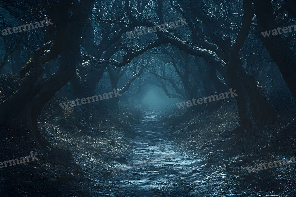 Spooky Forest digital photo backdrop for photo editing, preview 28