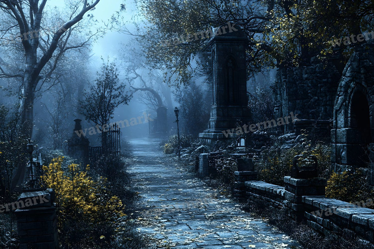 Spooky Forest digital photo backdrop for photo editing, preview 28