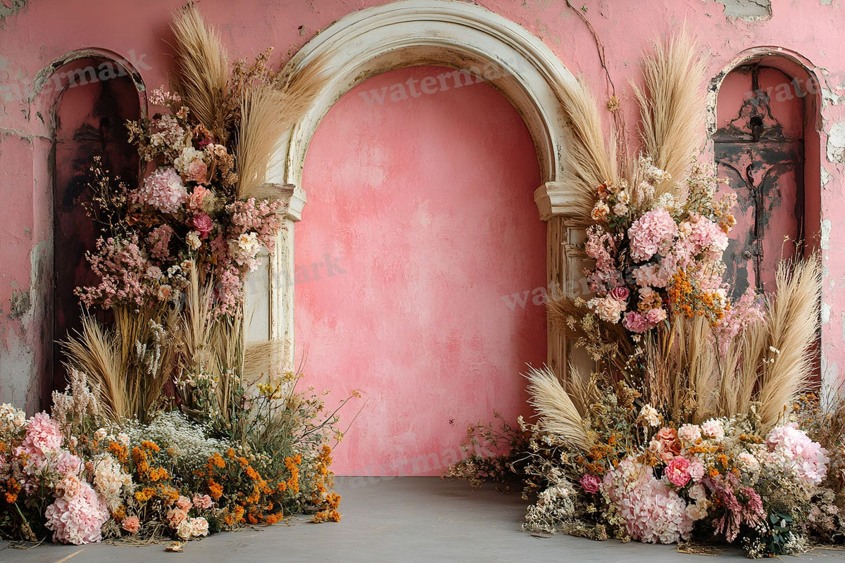 Boho Pink Arch Backdrop Images