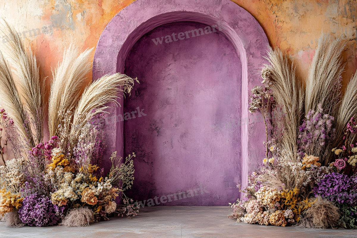 Boho Purple Arch Backdrop Images
