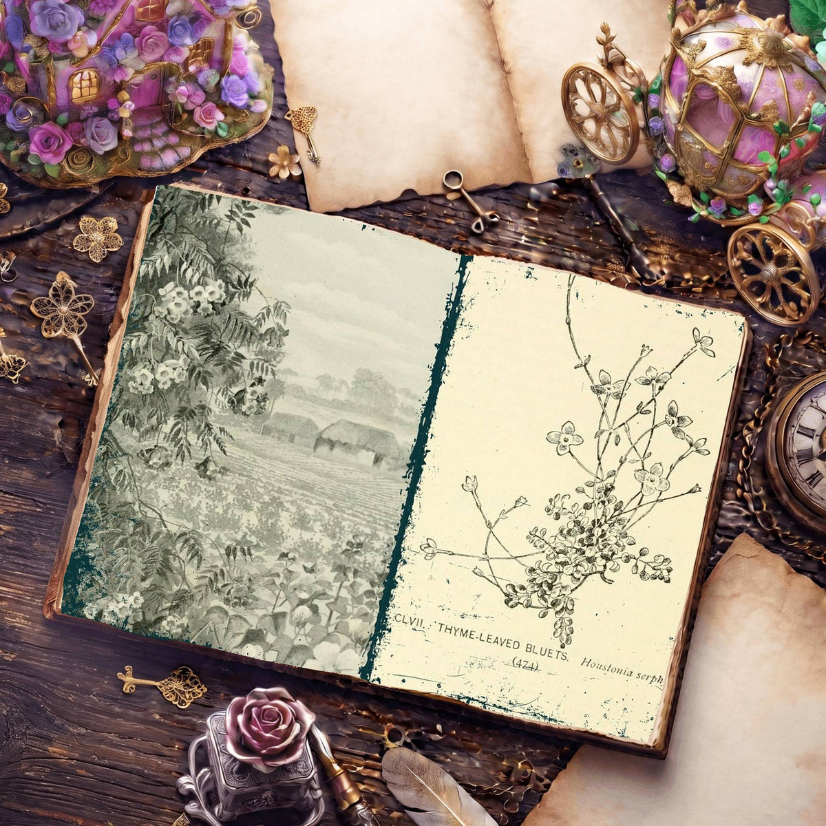 Botanical Sketches Digital Papers