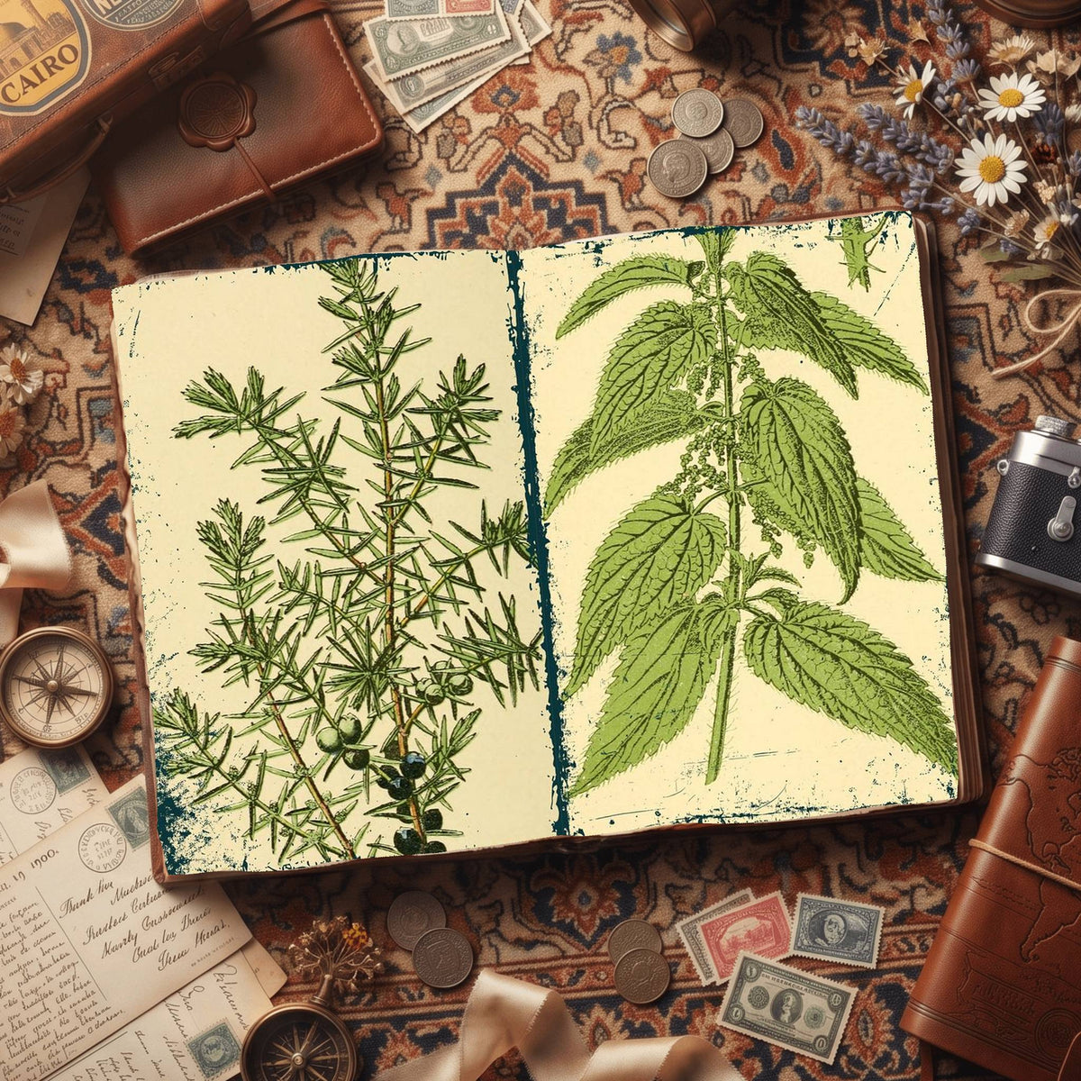 Botanical printable junk journal paper, page preview 29