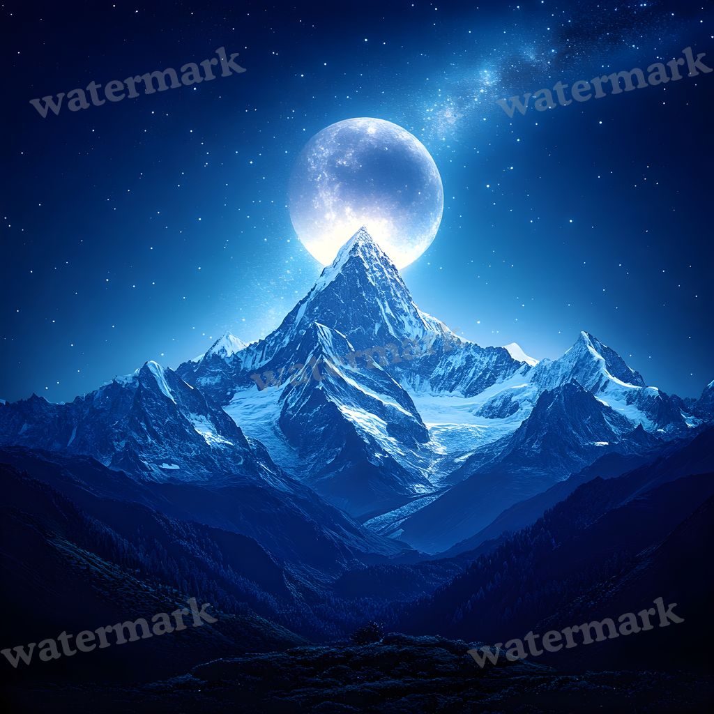 Celestial Moonlit digital photo backdrop for photo editing, preview 28