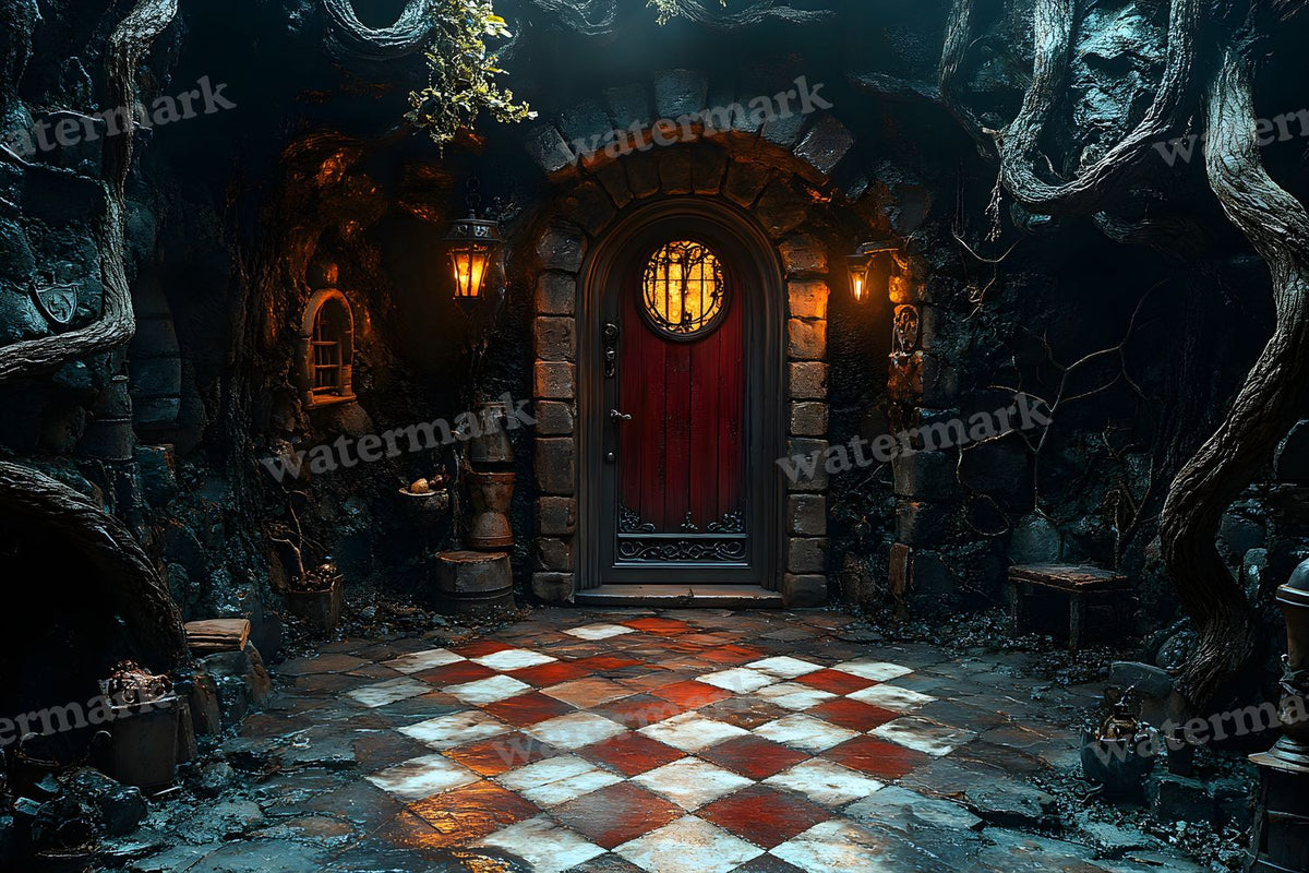 Checkered Garden Path Backdrop Images