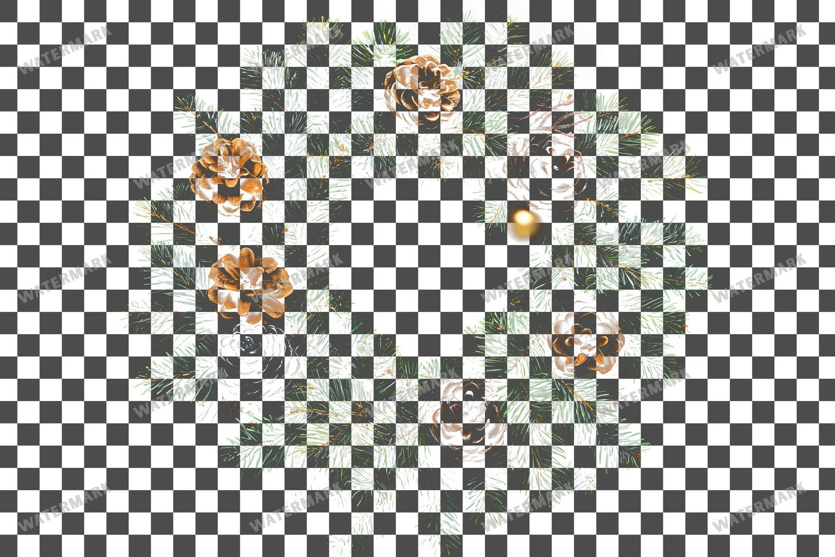 Christmas Wreath PNG overlay on a transparent checkered background, preview 29