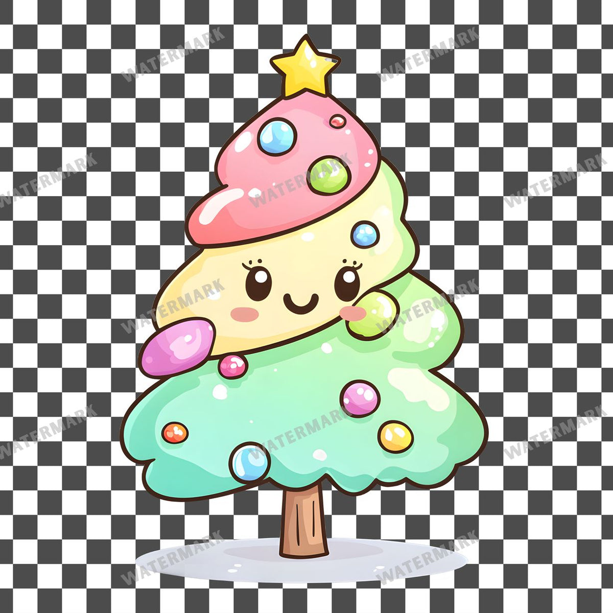 Christmas Kawaii Style Clipart Pngs
