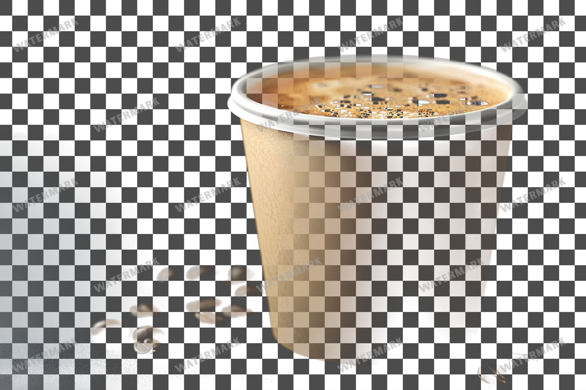 Coffee Cup PNG overlay on a transparent checkered background, preview 29