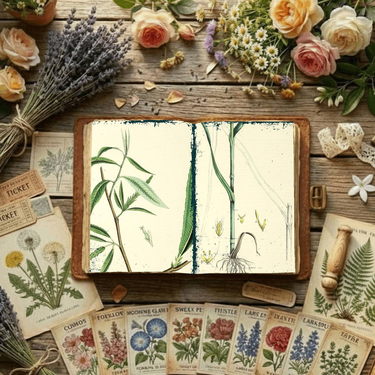 Floral Illustrations Digital Papers
