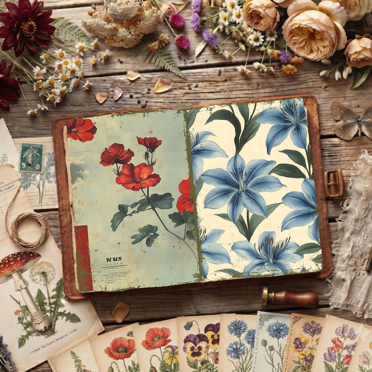 Floral Illustrations Digital Papers