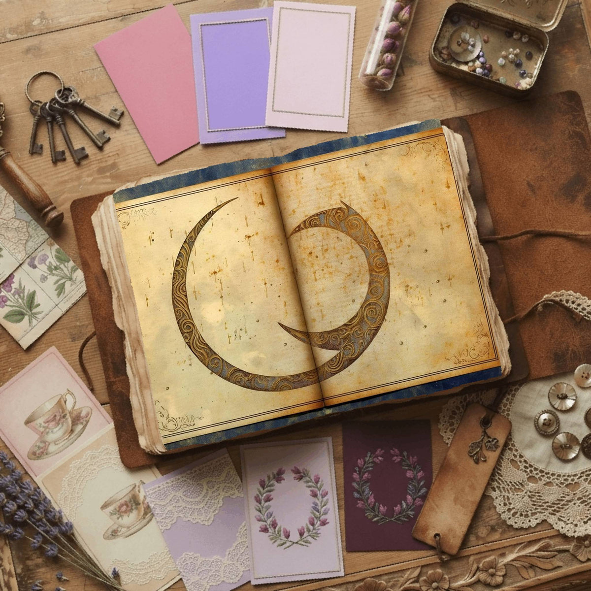 Gold Moon Digital Papers