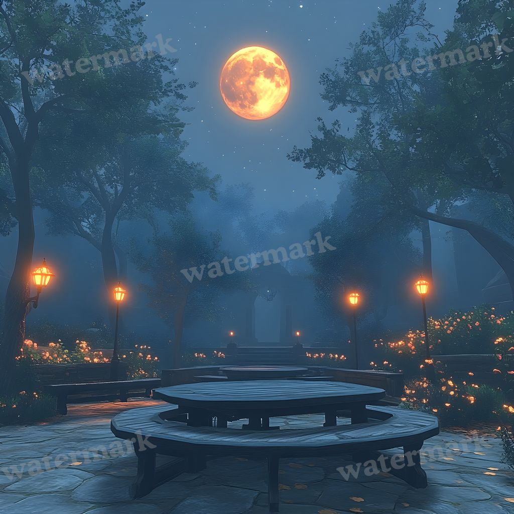 Moonlit Clearing Backdrop Images