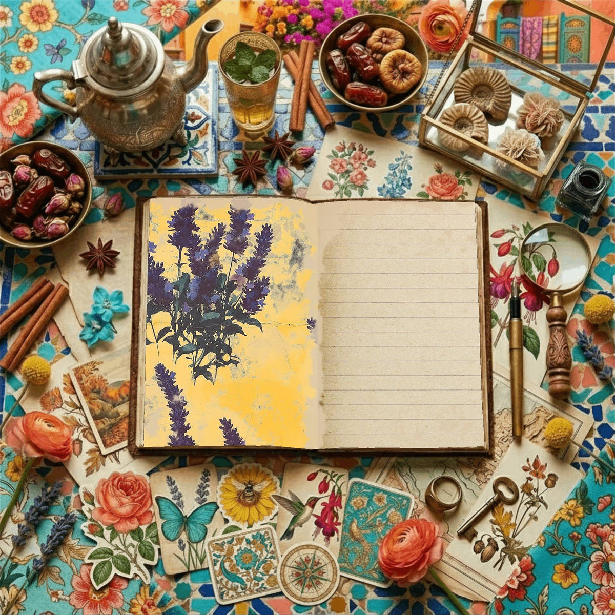 Vintage Floral printable junk journal paper, page preview 29