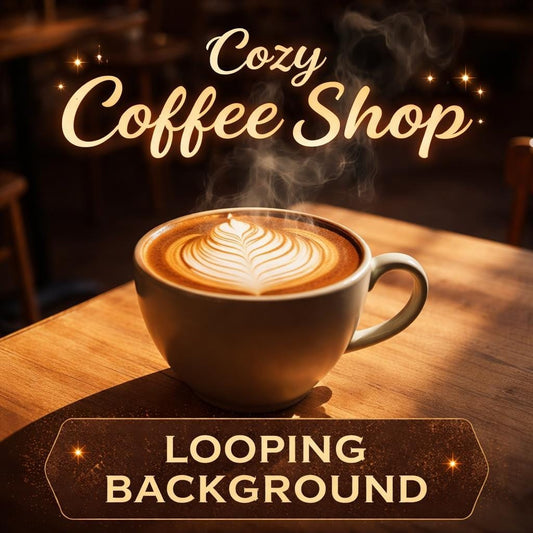 Steaming latte art loop video | Cozy cafe background, lofi ambience | Animated screen for relaxing decor