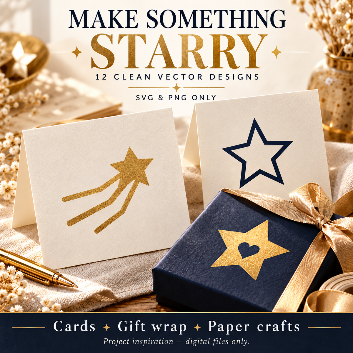 Star SVG Pack – 12 Star Designs with Transparent PNGs for Paper Crafts, Vinyl and Sublimation