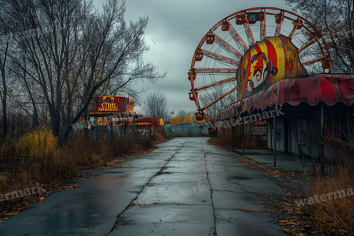 Abandoned Carnival Spooky Backdrop Images