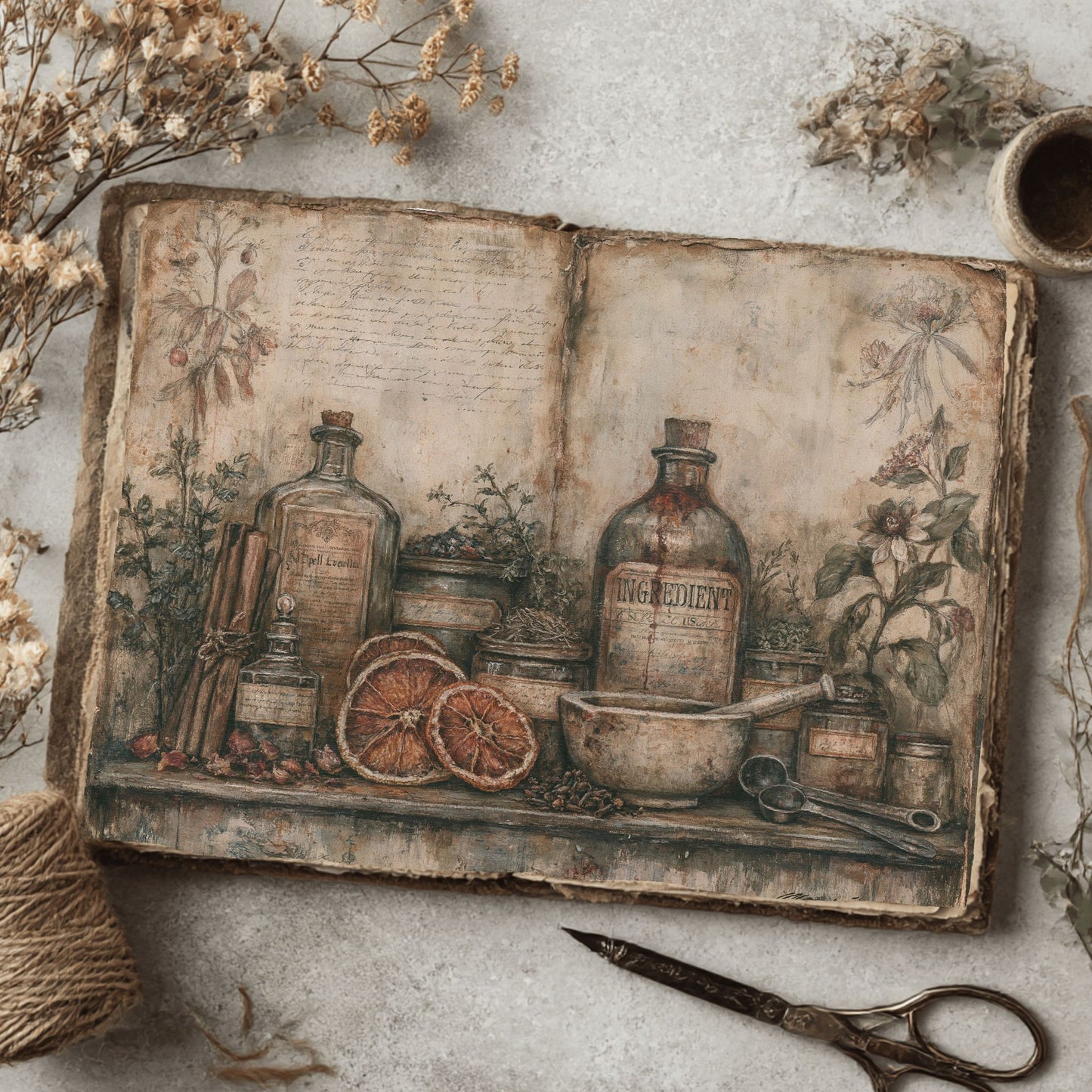 Ancient Spell Ingredients Journal Page