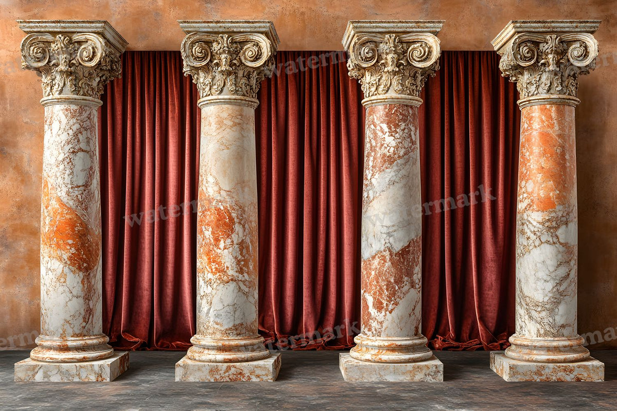 Baroque Marble Columns digital photo backdrop for photo editing, preview 29