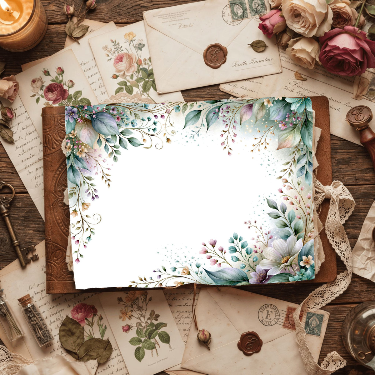Delicate Botanical Border Frame
