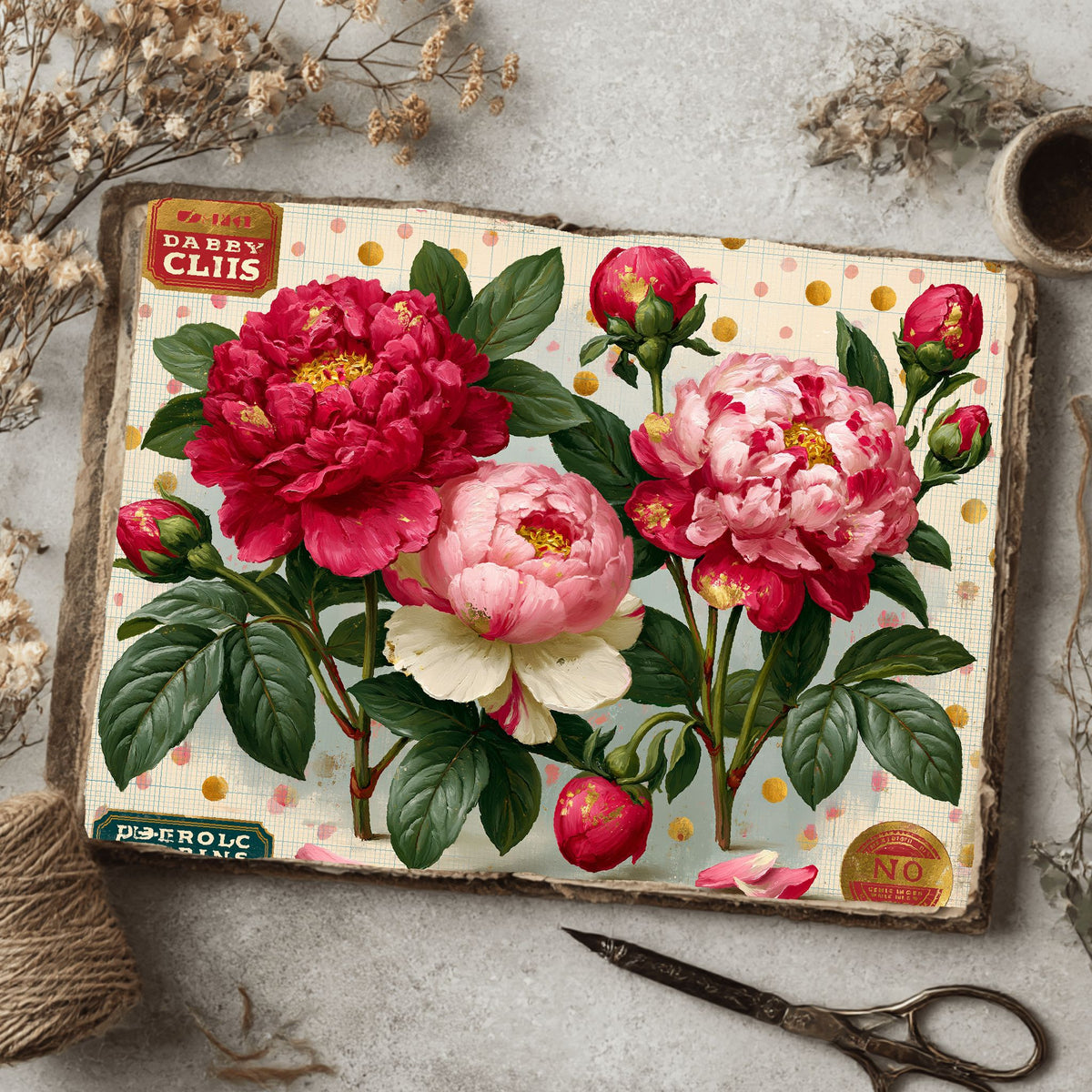 Pink & Gold Shabby Chic Journal Paper