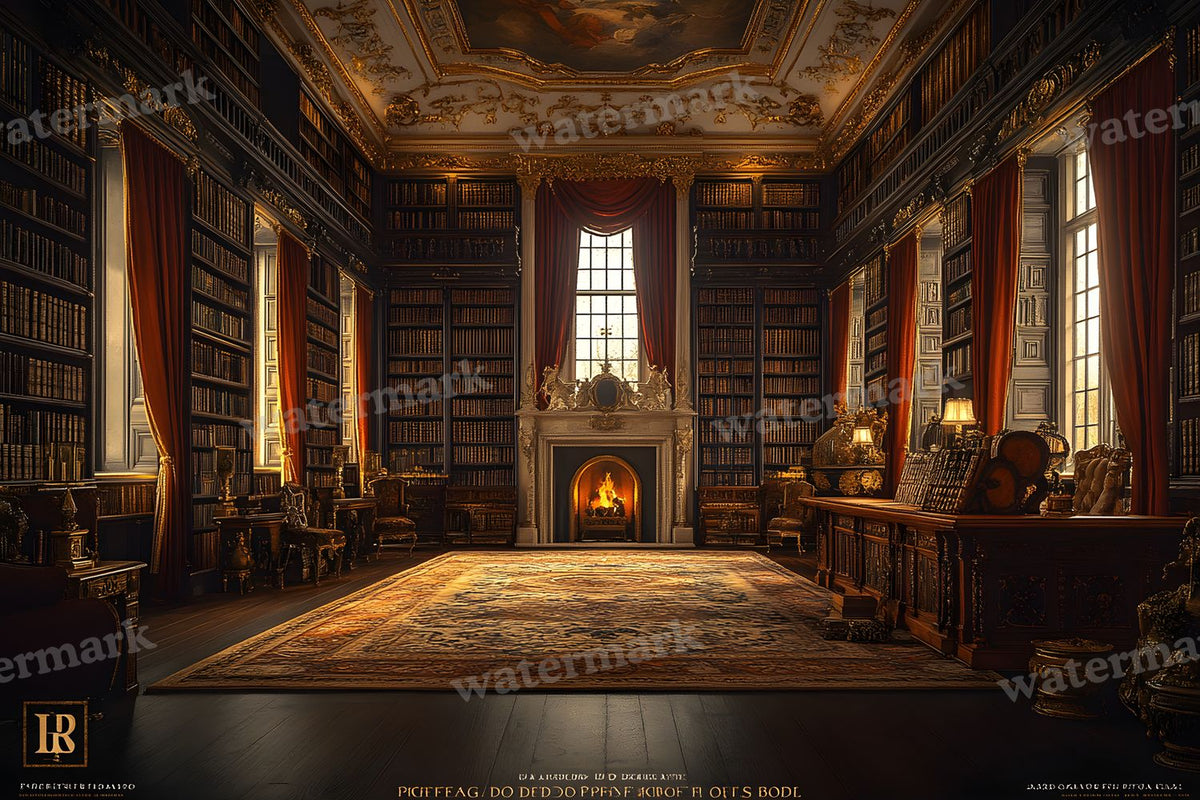Regal Library Grandeur digital photo backdrop for photo editing, preview 29