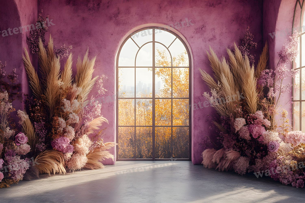 Boho Purple Arch Backdrop Images