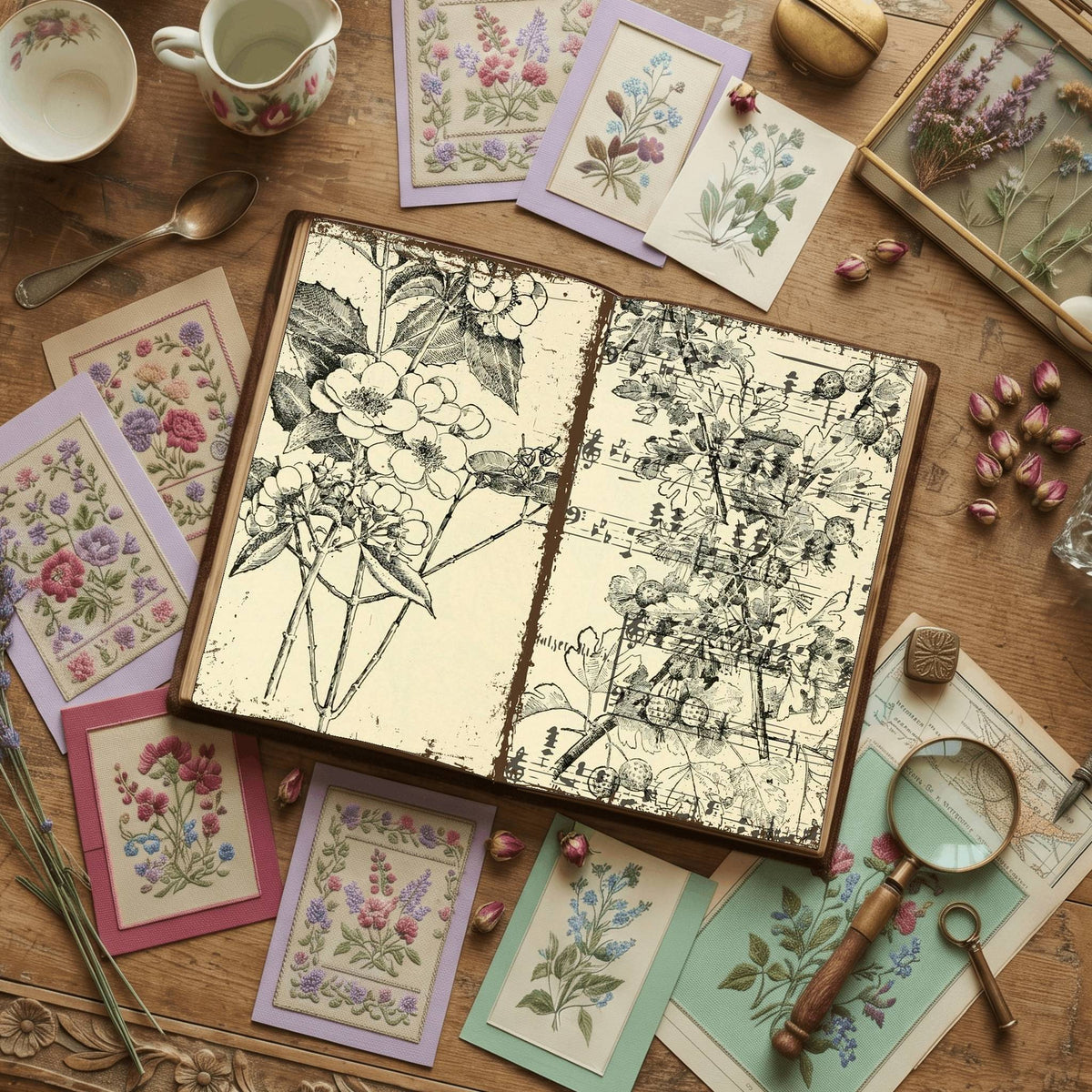 Botanical Sketches Digital Papers