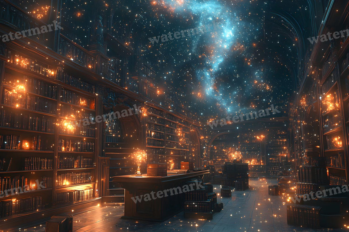 Celestial Library Dream Backdrop Images