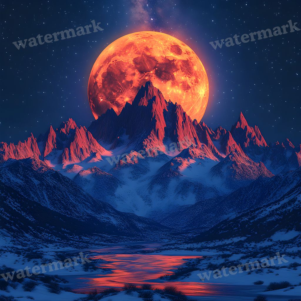 Celestial Moonlit digital photo backdrop for photo editing, preview 29