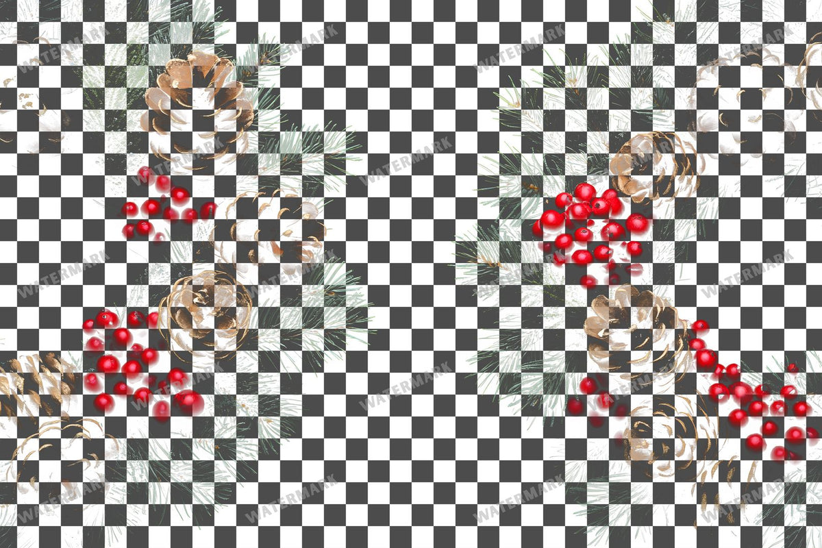 Christmas Wreath PNG overlay on a transparent checkered background, preview 30