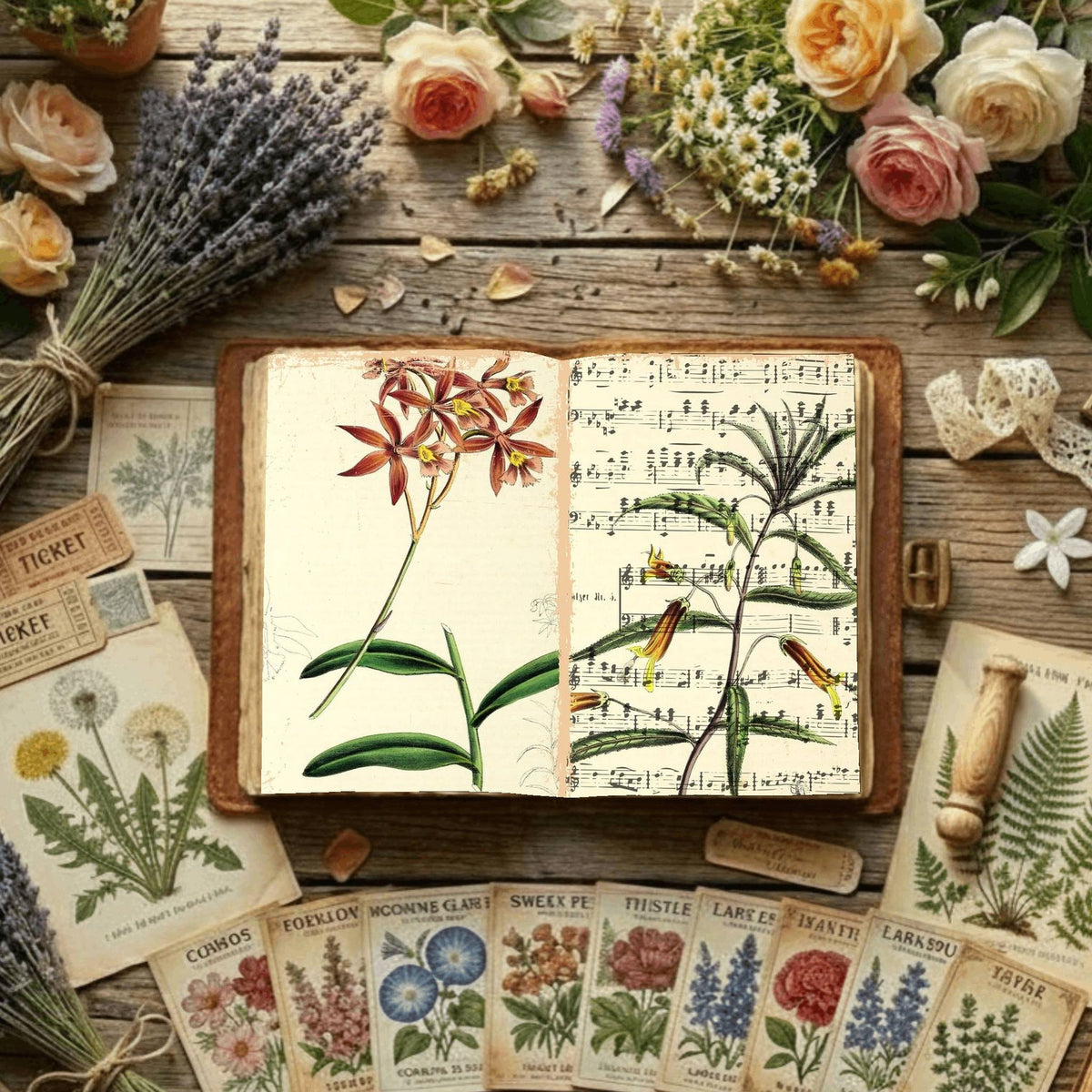 Floral Illustrations Digital Papers