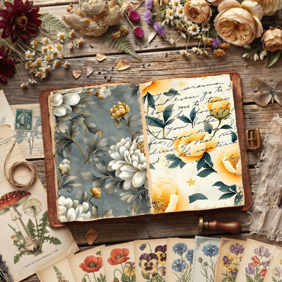 Floral Illustrations Digital Papers