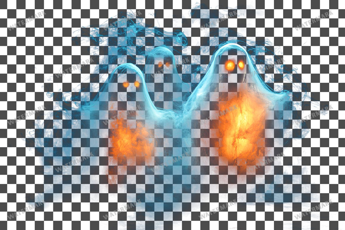 Ghostly Apparitions PNG overlay on a transparent checkered background, preview 30