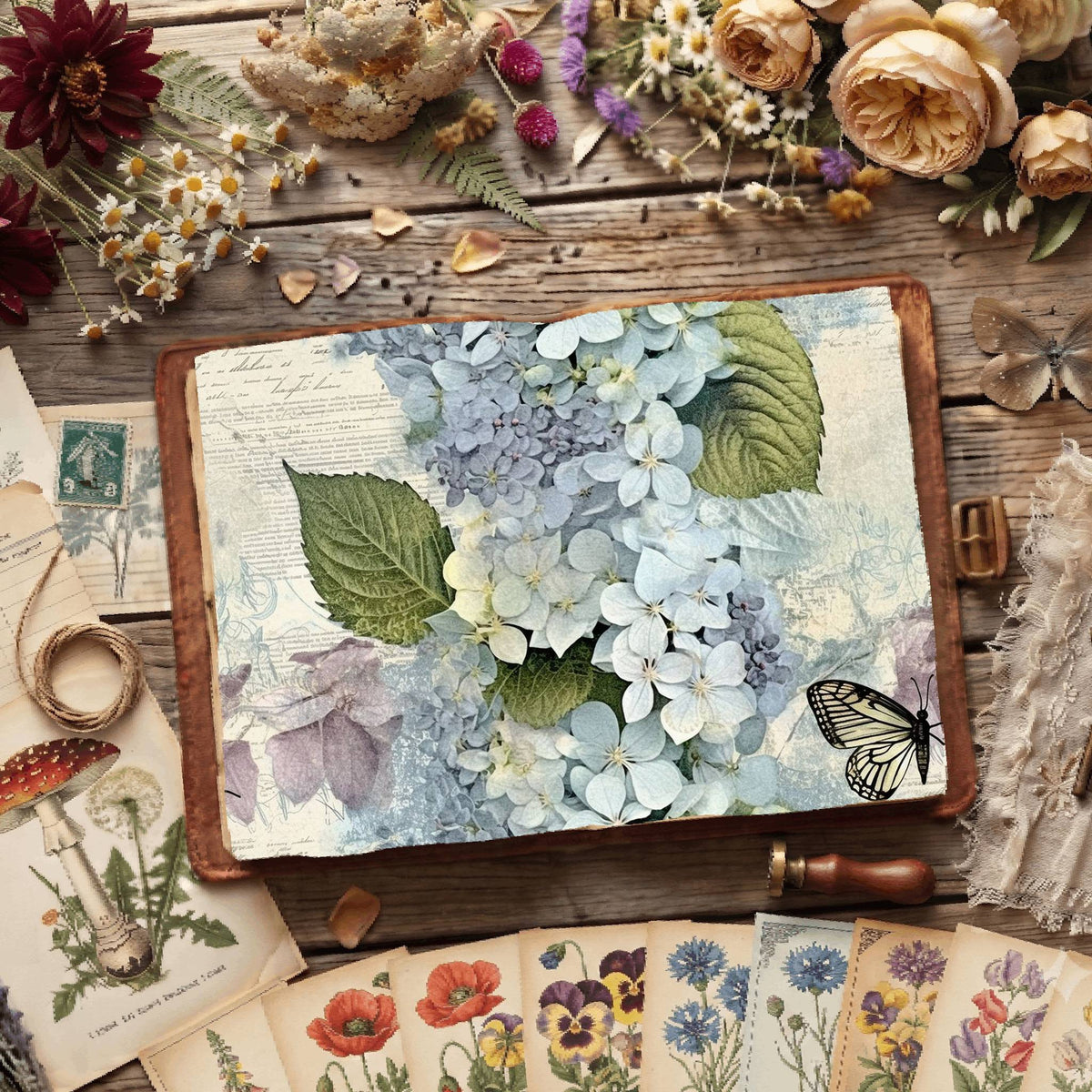 Hydrangea Flower Digital Papers