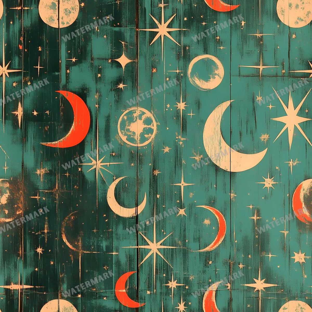 Moon seamless pattern digital paper, repeating design 30