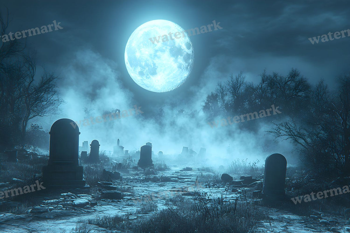 Moonlit Graveyard Backdrop Images