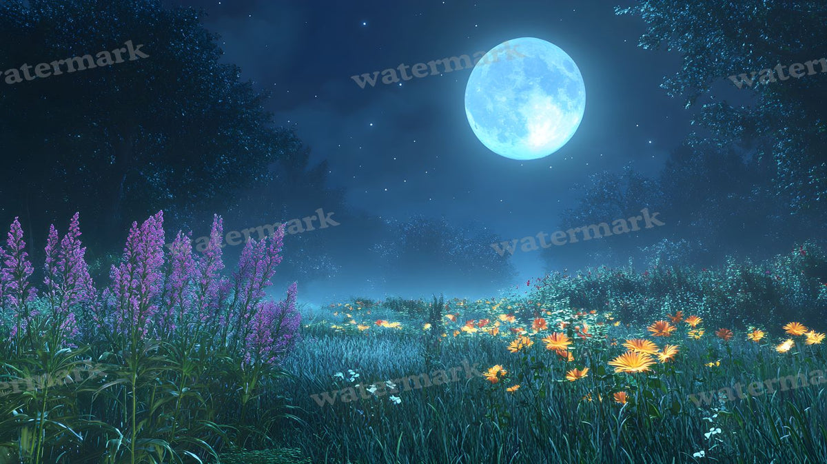 Moonlit Meadow Backdrop Images