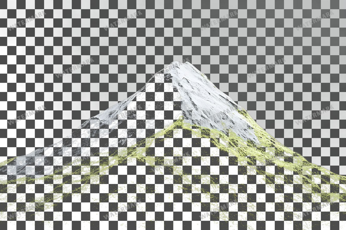 Mossy Hill Snowy Peak PNG overlay on a transparent checkered background, preview 30