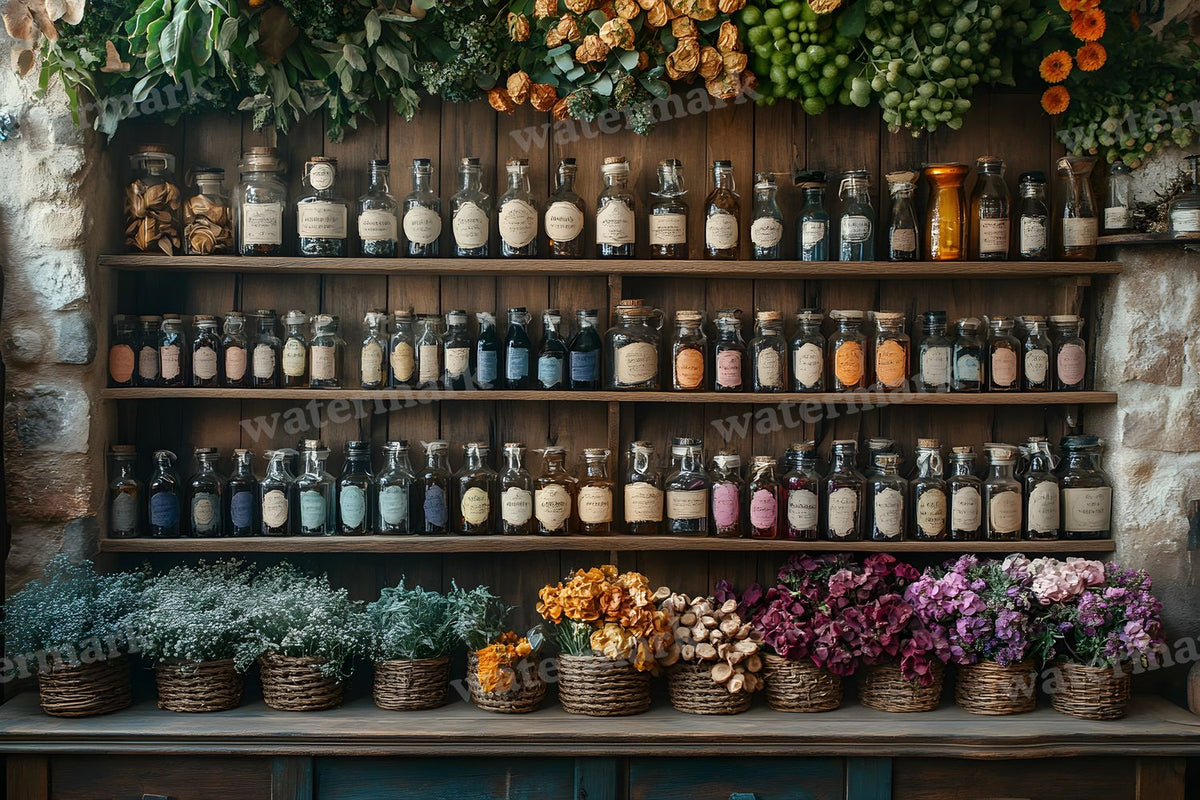 Witch Apothecary Scene Backdrop Images