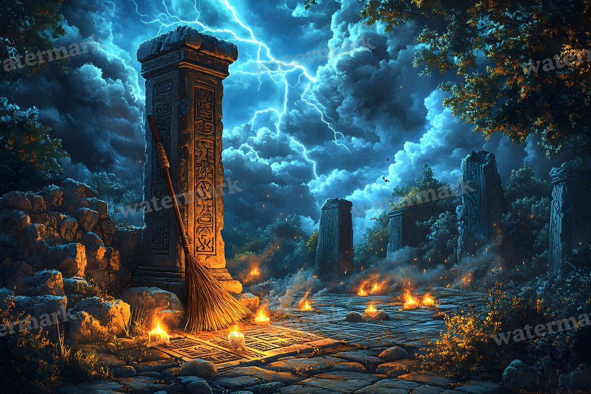 Witch Broomstick Backdrop Images