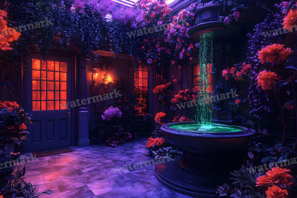 Witchs Eerie Garden Backdrop Images