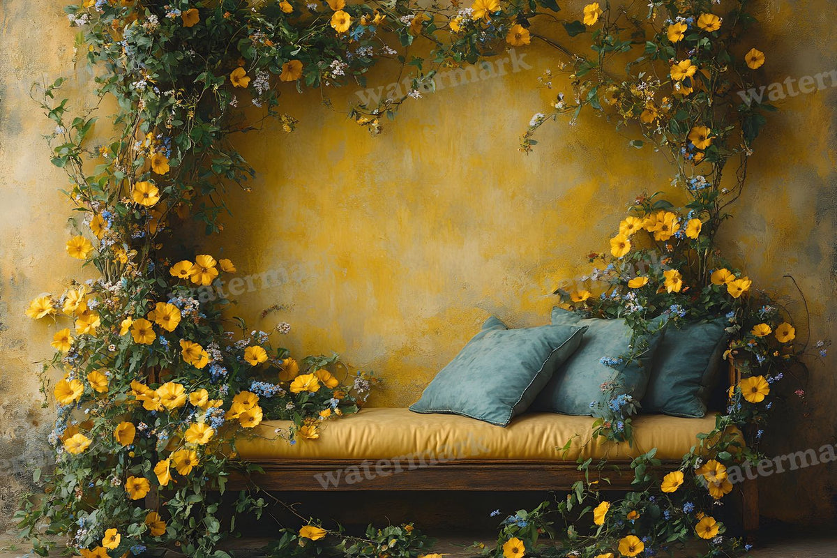 Yellow Vintage Room Backdrop Images