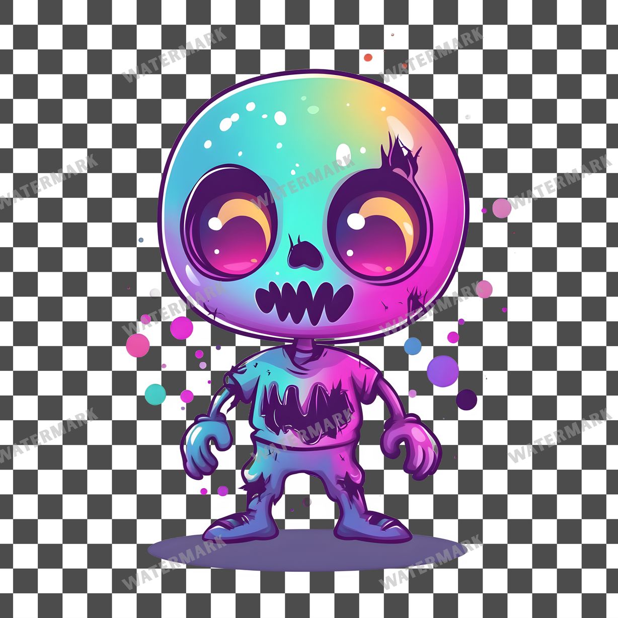 Zombie Kawaii Style Clipart Pngs